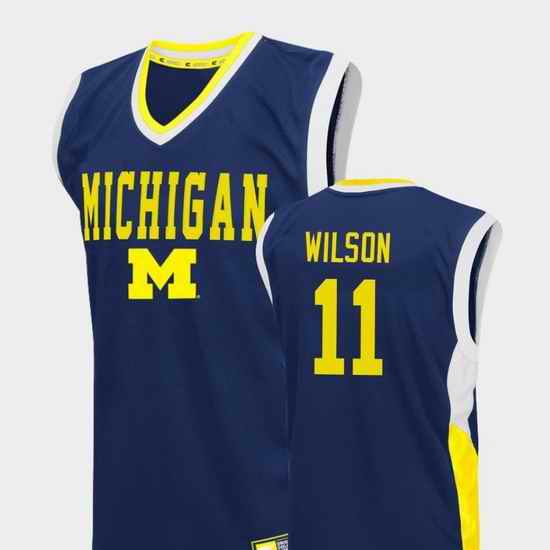 Men Michigan Wolverines Luke Wilson Blue Fadeaway College Basketball Jersey